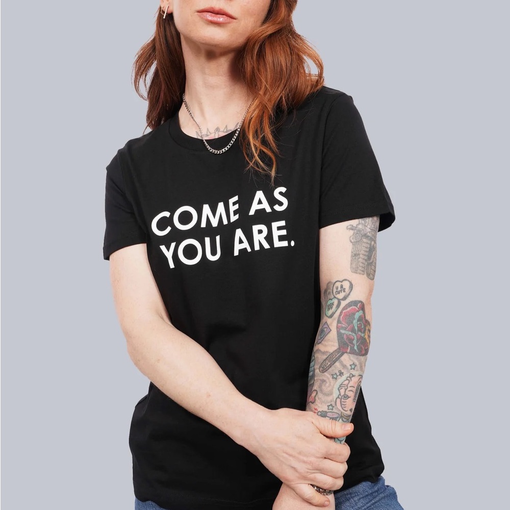 Wildfang Black 'Come As You Are' graphic Tee